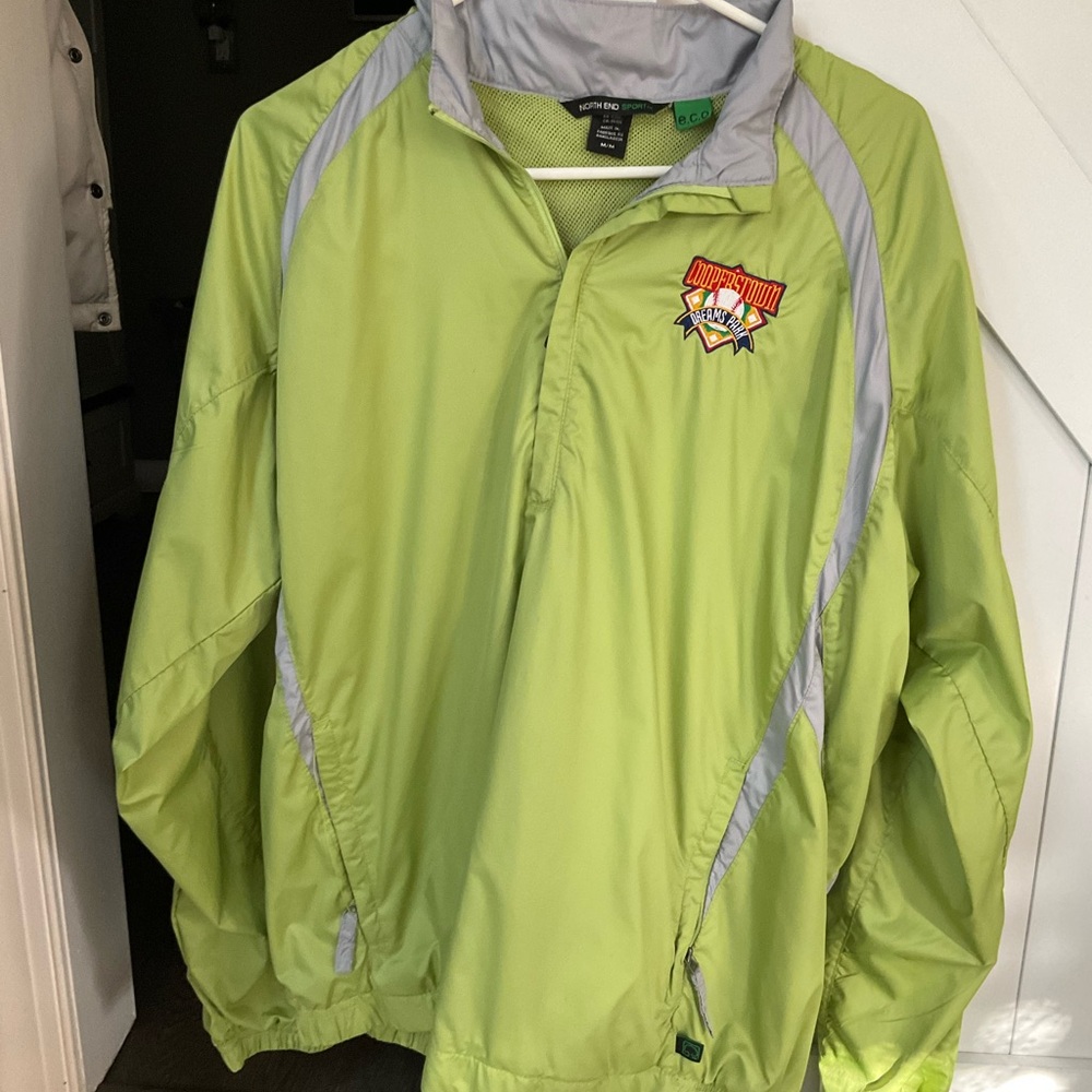 Lime Green Windbreaker with Logo Cooperstown Dreams Park Medium